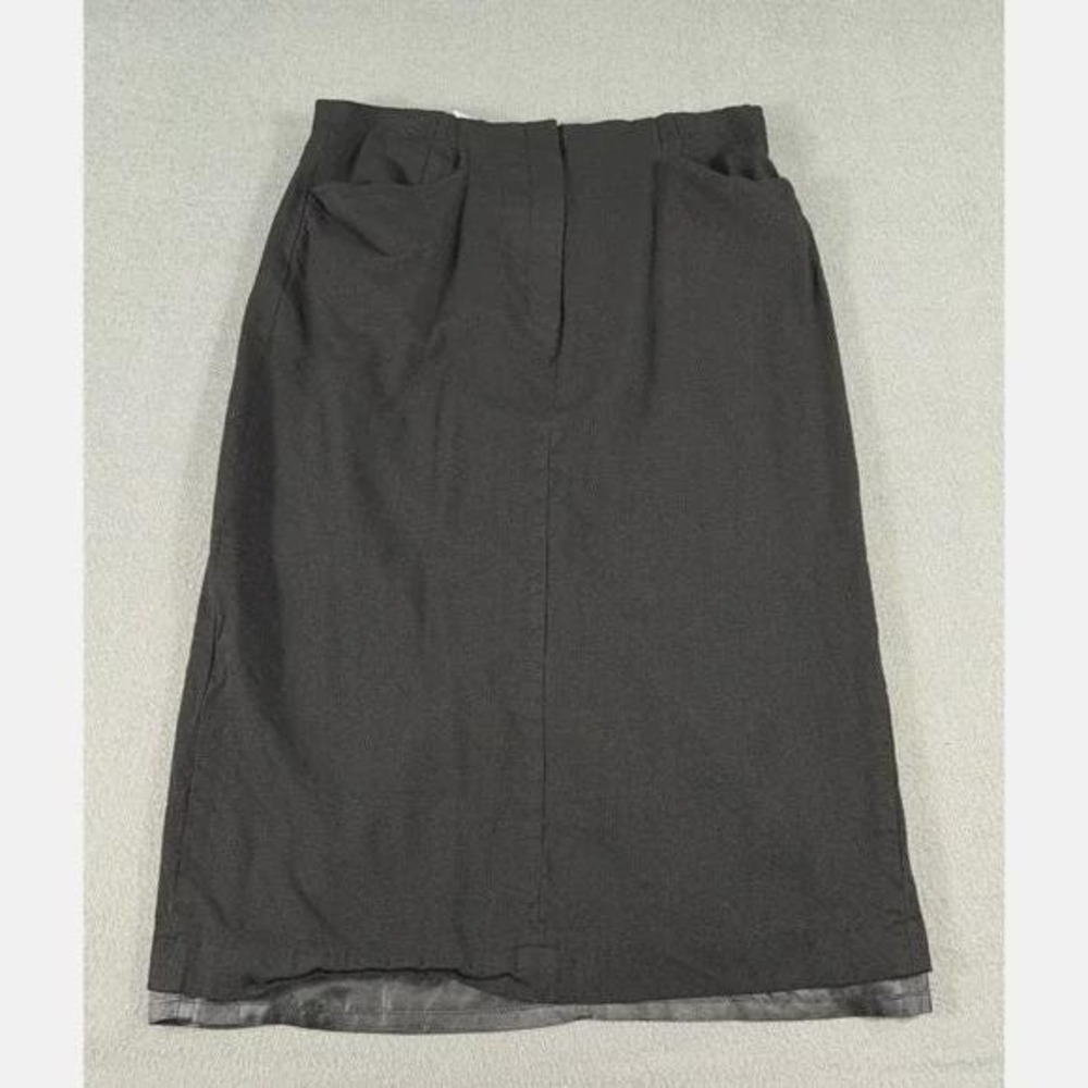 Talbots Black Wool Pencil Midi Skirt USA‎ Made Size 12 Lined Minimalist Classic